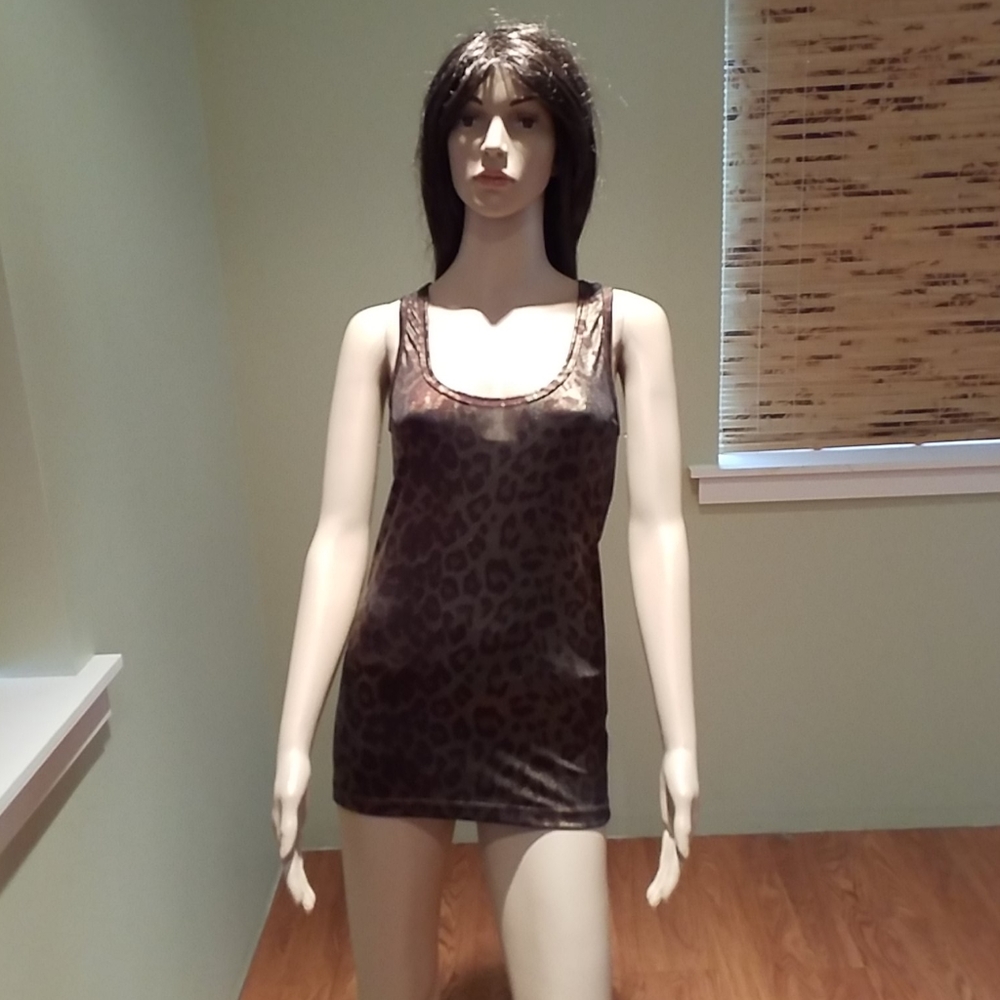 Metallic Animal Print Tank by Evening Collection M